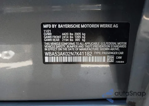 2022 BMW 228 Gran Coupe I Sdrive z USA, uszkodzony, nr VIN WBA53AK02N7K41182